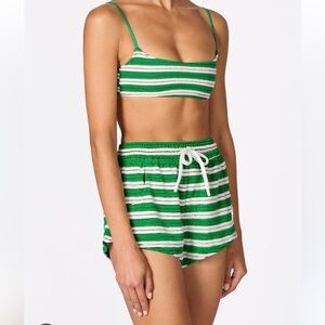 Triangl Nico Dunne Shorts Greek Stripe Size Small